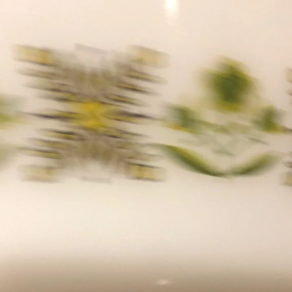 Anchor Hocking Fire King White Green Meadow Baking Dish 1.5QT